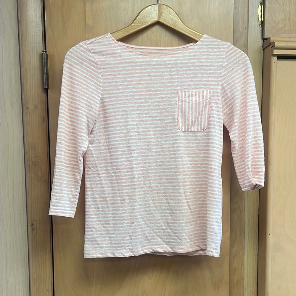 Coral Striped Top